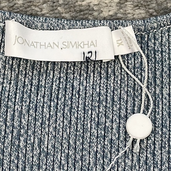 New Jonathan Simkhai Alexia Sweetheart Pullover Stretch Sweater Cut Out Sz XL - Picture 12 of 14